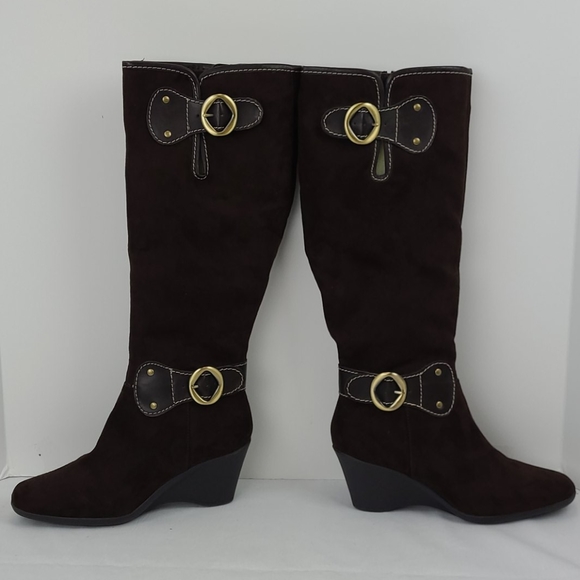 Aerosoles Knee High Wedge Boots - Picture 1 of 5